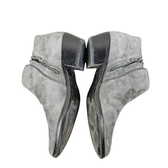 Sam Edelman Shoes Womens Size 8M Gray Suede Side Zip Ankle Booties - Picture 7 of 9